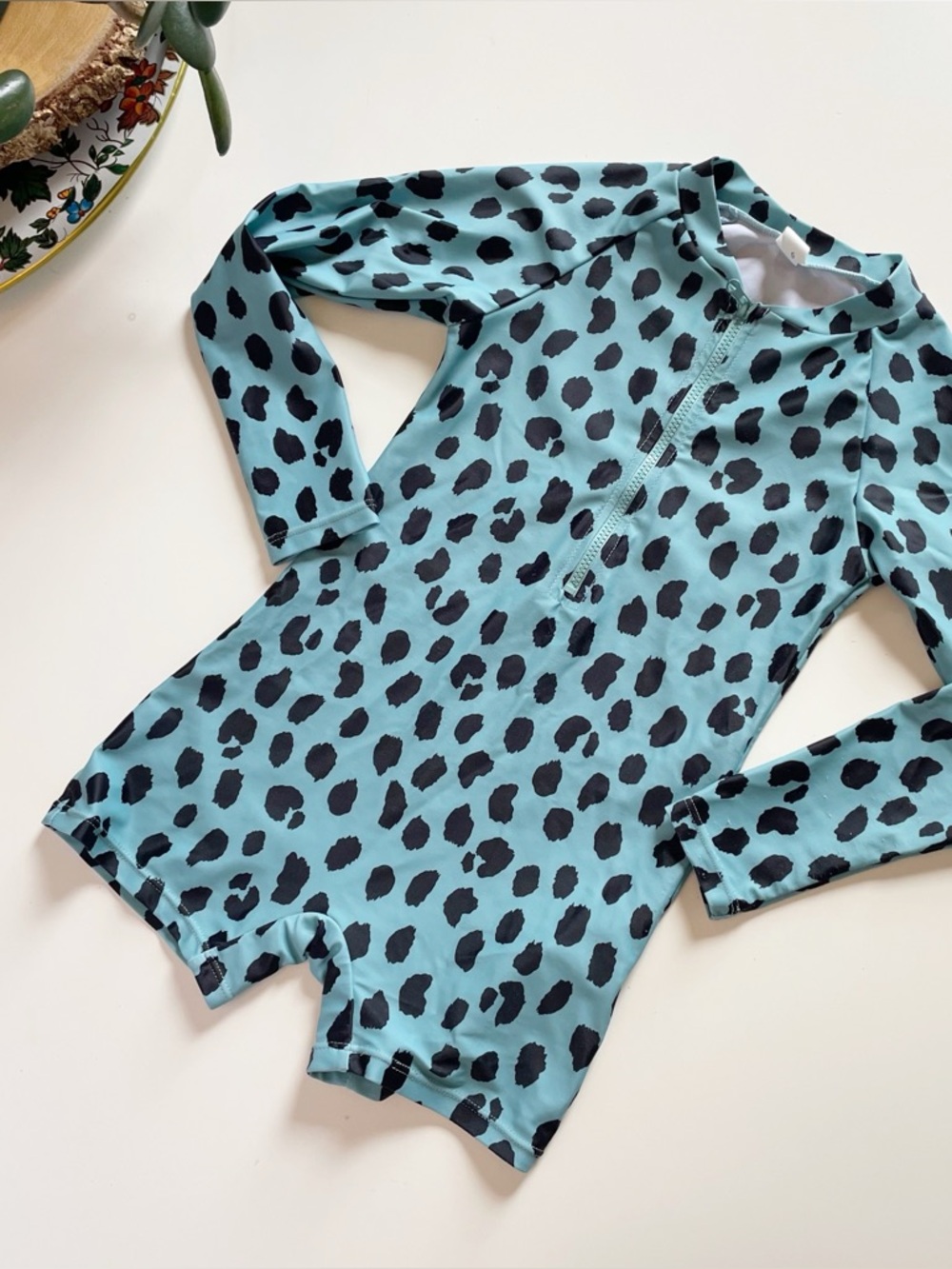 Huxbaby Blue Leopard Rashie One Piece Swimsuit | Size 5